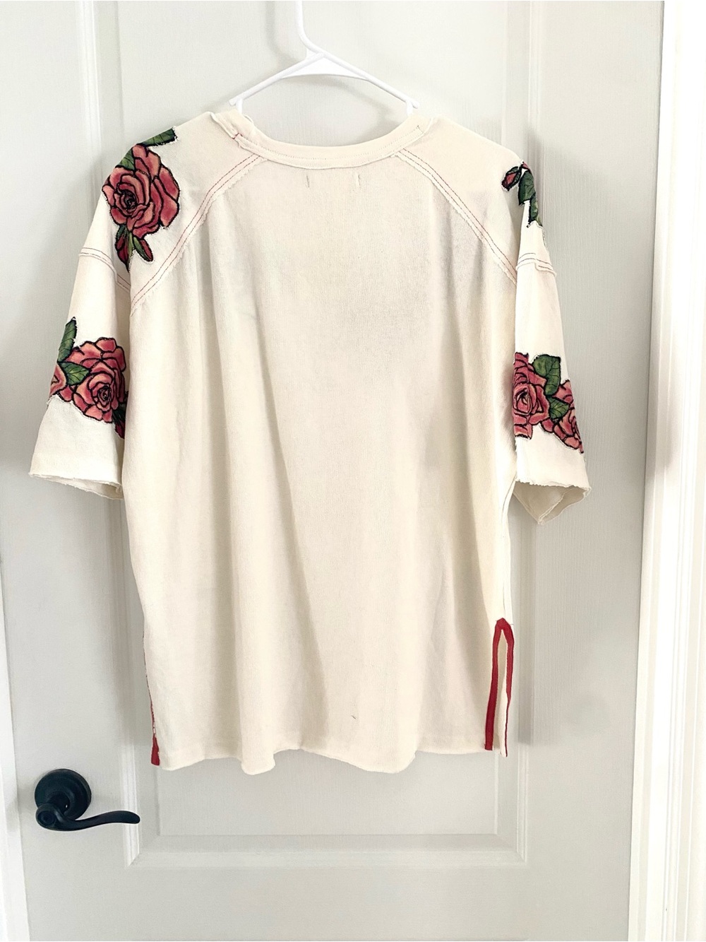 NWT Free People We The Free Edge of Glory Tee XS Floral Applique Oversized Top - Picture 2 of 11